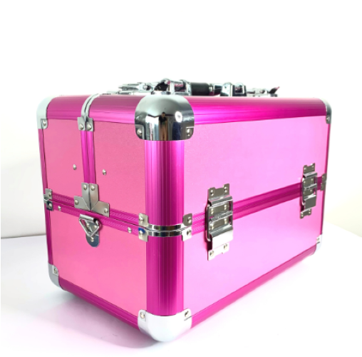 MALETIN DE MAQUILLAJE ORGANIZADOR GENERICO L PVC FUCSIA