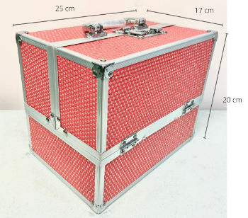 MALETIN DE MAQUILLAJE GENERICO S PVC ROJO CON BRILLOS